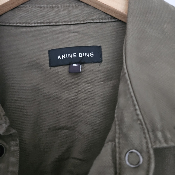 Anine Bing Green Sloan Denim Shirt, XS - Picture 3 of 3